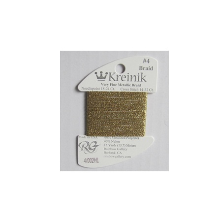 Kreinik #4 Very Fine Braid 002HL