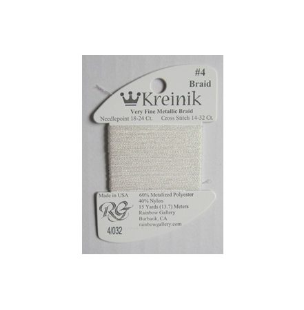 Kreinik Very Fine Braid #4 - 032 Pearl