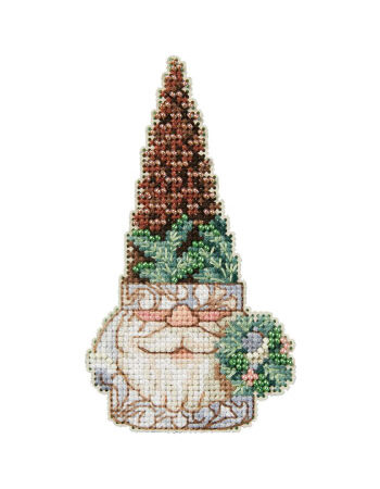 Pinecone Gnome - Beaded Cross Stitch Kit