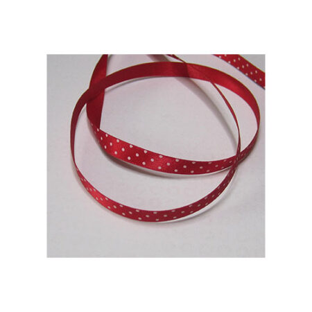 Polka Dot Satin Ribbon - Red